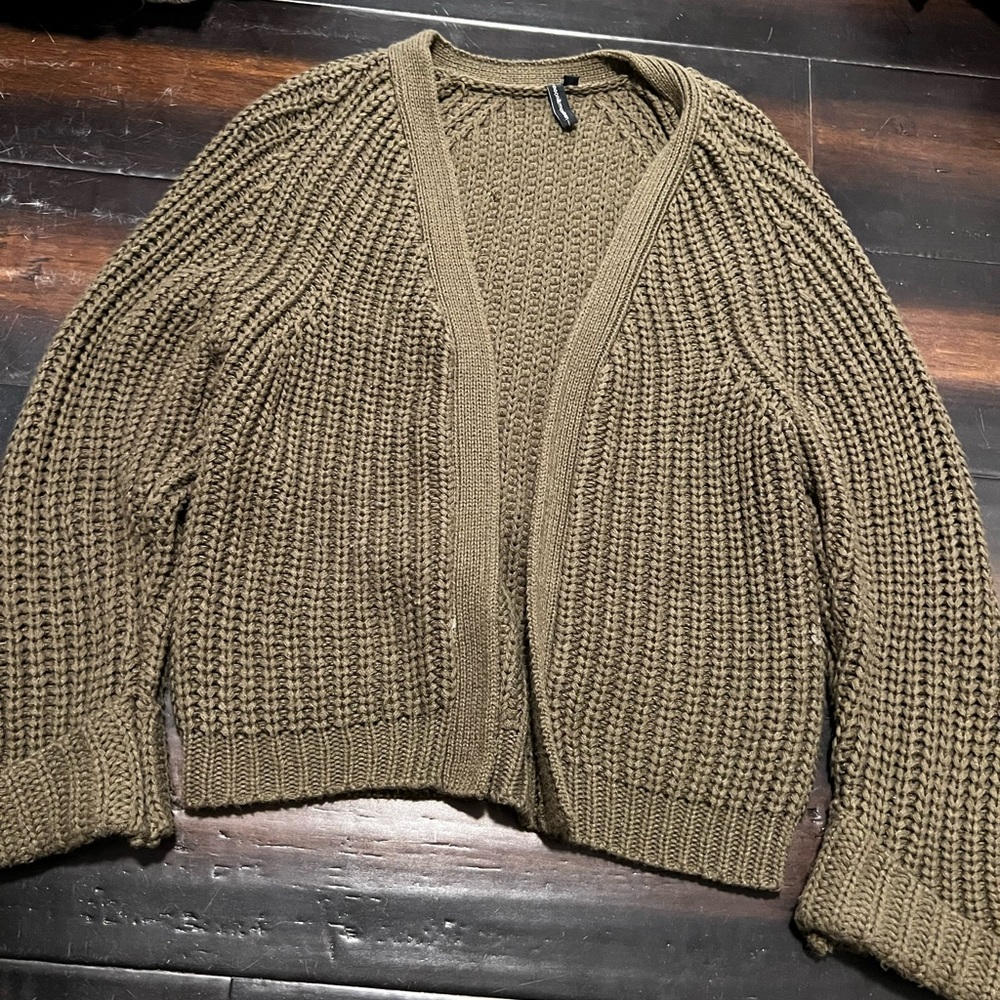 Green knit cardigan